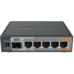 MikroTik HEX S RB760iGS Gigabit Penuh, Port Listrik 5-Port 1 Port Optik POE ROS Router Kotak Arus Lemah