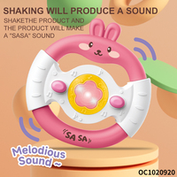 Volant de voiture musical en plastique QUQUMA pour enfants, simulation de conduite avec lapin de dessin animé, pour les 2-7 ans, avec sons