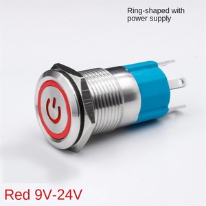 16mm 220V Round LED IP65 Stainless Steel Momentary Locking <b>Light</b> Switch with <b>Push</b> Button - Product Image 2