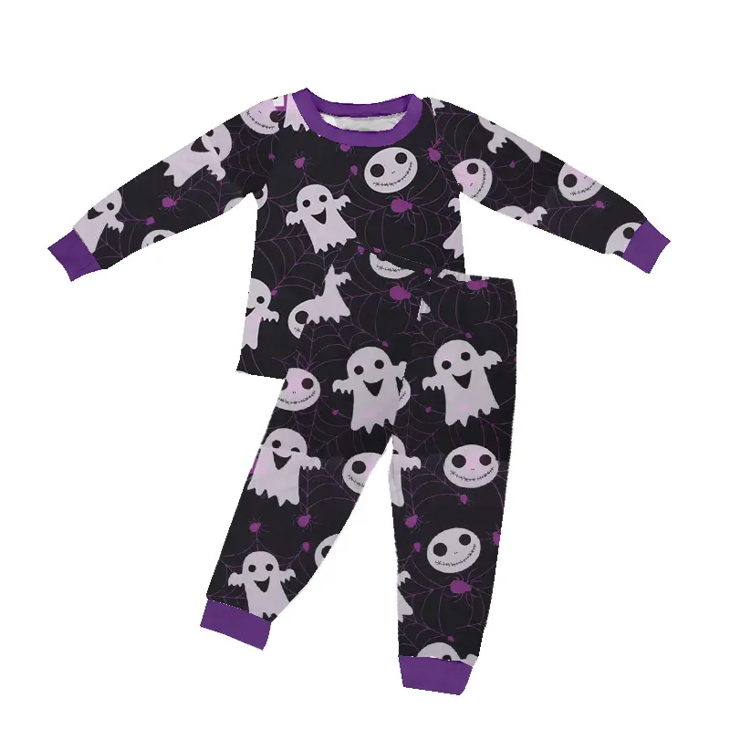 Rarewe toptan çocuk butik giyim bebek pijama setleri cadılar bayramı giysileri kızlar için süt ipek çocuk giysileri kıyafetler sonbahar