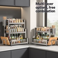 Robuuste drielaagse 20-kwadratmeter roestvrije metalen kruidenrek multifunctionele alles-in-één opbergorganizer minimalistisch