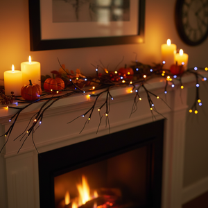 <span class=keywords><strong>Guirlande</strong></span> LED personnalisée de 1,8 m pour Halloween, 48 LED étanches, alimentée par piles, brindilles lumineuses en forme de <span class=keywords><strong>sapin</strong></span> d'automne, pour Noël et Pâques - Product Image 1