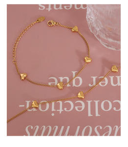 MIEMTER barato acero inoxidable chapado en oro joyería collares delicado corazón mujeres pulsera collar - Product Image 6