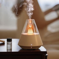 Diffuseur d'Arômes USB 150 ML Humidificateur d'Air et d'Huiles Essentielles avec Télécommande et Veilleuse Chaude pour la Maison