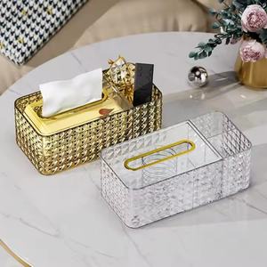 Factory Luxury Diamond Pattern Desktop <b>Decor</b> Crystal Plastic Tissue <b>Storage</b> <b>Box</b> - Product Image 3