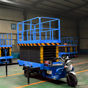 פלטפורמת הרמה ניידת תלת-אופנית איכותית מסוג מספריים, שולחן הרמה נייד תלת-אופני מסוג מספריים לעבודה בגובה - Product Image 2