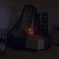 Dôme de lit pour enfants Princesse qui brille dans le noir, grande moustiquaire, tente de jeu pour berceau avec lumières étoiles, décoration de chambre