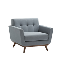Kingfun Ensemble Canapé Deux Places 65 pouces avec Ottoman et Table Basse, Style Moderne avec Rangement, Capitonnage Boutonné, Pieds en Bois, pour Salon