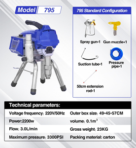 Pulvérisateur de <span class=keywords><strong>peinture</strong></span> électrique sans air pour <span class=keywords><strong>toiture</strong></span> 220v 395/495/595/795, vente chaude - Product Image 4