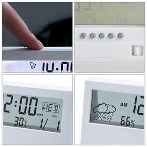 Desk Custom <b>Digital</b> Compact Humidity Date Transparent Alarm <b>Clock</b> With Logo for Coffee Shop - Product Image 4