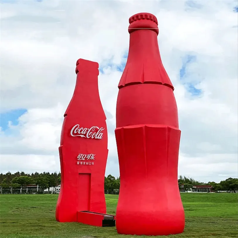 Large fiberglass advertising bottle sculpture mall simulation cola bottle Coca Cola brand image model resin crafts
