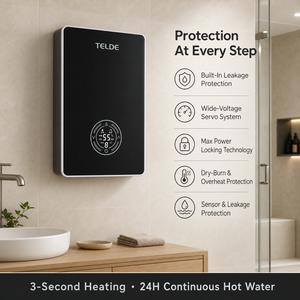Pequeño calentador de agua eléctrico montado en la pared para el hogar, Hotel, apartamento, temperatura constante inteligente, plástico duradero - Product Image 2