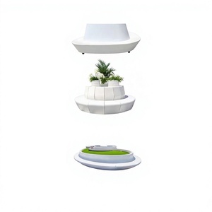 Banc long d'extérieur en fibre de verre GRC pour jardin, avec sièges en terrazzo Taiko haute performance UHPC, sur mesure, livraison depuis le Guangdong - Product Image 1
