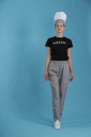Mélange de coton et de polyester Pantalon de chef unisexe uniforme à carreaux confortables et amples Pantalon de chef Pantalon de chef