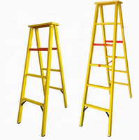 Escalera de Seguridad Plegable de Alta Resistencia con Peldaños Antideslizantes para Electricistas, Subestaciones de Energía y Mantenimiento Industrial