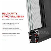 Ventana Oscilobatiente de Aluminio Multicavidad 6060-T66 1.8mm PA66 con Rotura de Puente Térmico, Vidrio Templado Insonorizado para Edificios Modernos