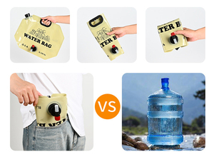 BPA กระเป๋าใส่น้ำดื่มแบบพับได้สำหรับกลางแจ้งเดินป่าภาชนะใส่น้ำเหยือก - Product Image 4