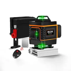 Hilda autonivelador laser 16 linhas 4d, nível, nível, 360 cruzamento horizontal e vertical, super poderoso, verde