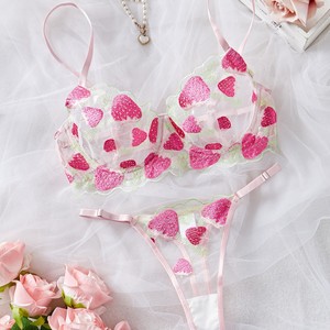 High Quality 2 Pieces Women Sexy Sleeping Lingerie Bridal Night See Through Embroidery Erotic Lingerie Sets for Women - Product Image 2