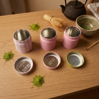 Boîte à thé matcha vide personnalisable avec couvercle à vis, hermétique, de qualité alimentaire, pour emballer la poudre de matcha, avec boîte en carton personnalisée