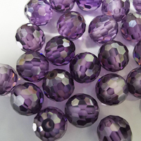 Perles en forme de boule à facettes Offre Spéciale d'usine cz zircone cubique de couleur améthyste pour pierres précieuses en vrac