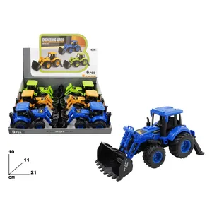 Juego de 6 Tractores de Metal de la Serie Engineering, 21 cm de Largo, para Niños, Juego de Construcción - Product Image 1
