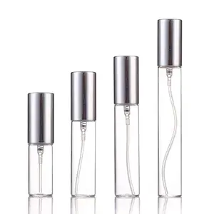 10ML 20ML vetro viaggio atomizzatore profumo riutilizzabile bottiglie di profumo tappo argento UV con tubo di vetro