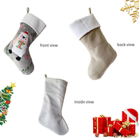 Nouvelle Arrivée Chaussettes de Noël Créatives Broderie Personnalisée Motifs Pingouin Ours Polaire Renard Polyester 18 Pouces Traditionnelles Douces