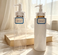Bouteille en plastique PET de luxe de 100 ml/150 ml/200 ml/300 ml/400 ml/500 ml avec tête de pompe dorée pour shampoing, lotion corporelle et sérum de soin de la peau