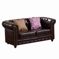 Amerikanisches Chesterfield Echtleder-Sofa-Set für 1, 2 oder 3 Sitzplätze für Apartment oder Villa Wohnzimmermöbel oder Hotelnutzung