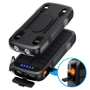 Banco de Energía Solar Inalámbrico con Cables, 10000mAh, Cargador Portátil para Móvil, Linterna LED para Teléfono Celular - Product Image 4