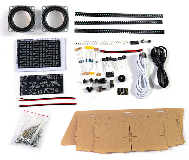 Bluetooth Audio DIY electronics kit LED Music Spectrum Music frequency rhythm light circuit board Bluetooth speaker kit