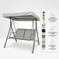 Balançoire de jardin personnalisée pour 2 personnes avec auvent réglable, siège en textilène respirant, balançoire de véranda en métal