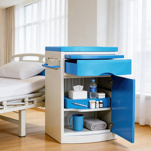 Hospital Bedside <b>Table</b> <b>Plastic</b> Storage Cabinet Durable Medical Grade For Hospital Ward Bedroom Use - Product Image 1