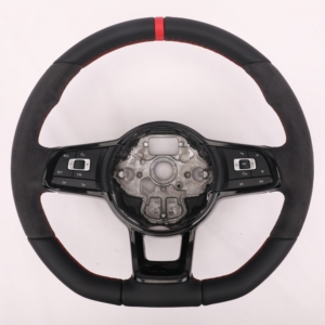 Volant en cuir et fibre de carbone version améliorée pour Volkswagen <span class=keywords><strong>Golf</strong></span> <span class=keywords><strong>8</strong></span> - Product Image 4