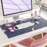 Tapis de souris ergonomique en cuir PU à motif dessin animé unilatéral, en cuir de chamois, confortable pour le bureau et la maison, avec logo personnalisé