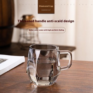 Tazza di vetro esagonale con manico resistente al calore per uso domestico per tè e caffè - Product Image 3