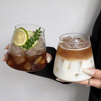 Verre à boire conique moderne en verre borosilicate transparent pour la maison, les restaurants, les cafés, les boissons glacées et les lattes