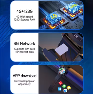 MT27 4G Pantalla táctil completa 1,6 pulgadas IPS Smartwatch 500 millones de píxeles BT Llamadas <span class=keywords><strong>4</strong></span> + 64G Tarjeta Sim Reproductor de música Android OS Silicona - Product Image 5