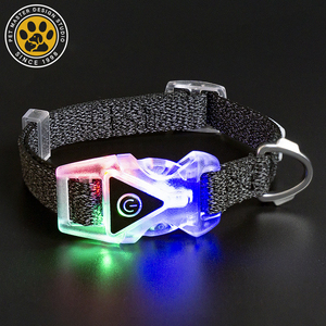Collar de perro LED SinSky, luces brillantes personalizadas, seguridad nocturna, caminar, personalizado, impermeable, luz intermitente, Collar de perro reflectante - Product Image 3