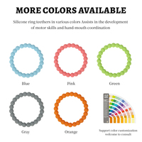 Anneau de dentition circulaire souple multicolore sans BPA, en silicone de qualité alimentaire, pour bébés
