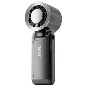 Ventilador portátil ZD380 con pantalla digital, recargable, plegable, para llevar en el cuello, de alta velocidad, para viajes al aire libre. - Product Image 4