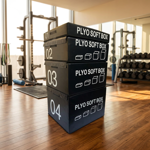 Boîte de saut pliométrique en mousse souple quatre-en-un avec logo personnalisé, empilable, vente en gros pour fournisseur d'équipements de <span class=keywords><strong>fitness</strong></span> - Product Image 5