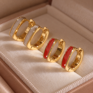 Orecchini a polsino a cuore cavo da donna, accessori per l'orecchio semplici per l'uso quotidiano - Product Image 1