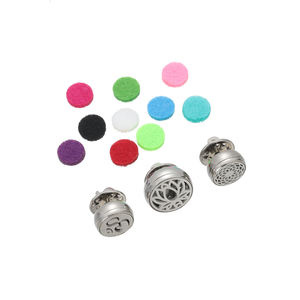 Yiwu Aceonステンレススチール小型ラウンドカスタムサインカットスクリューオープンロケットチャクラカラフルパッドディフューザーオイルブローチ - Product Image 1