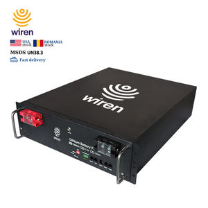 Batterie LiFePO4 Wiren W48150 48V 150Ah 7.2KWh à montage en rack, 6000 cycles, charge maximale 4800W, RS485 CAN LCD IP20, pour télécommunications intérieures et alimentation de secours - Product Image 1