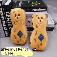 Étui à crayons en peluche en forme d'arachide, mignon et créatif, sac de papeterie brodé pour garçons et filles | Jouets TYL