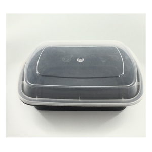 24-28oz Black PP Grade Plastic <b>Container</b> with Leakproof Lid Small Size Meal Prep Safe for Kitchen Use Ready for Export - Product Image 1