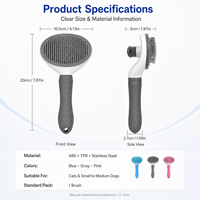 Brosse démêlante autonettoyante en acier inoxydable à un clic pour l'élimination des poils flottants des animaux de compagnie, idéale pour le toilettage des chiens (vente en gros)