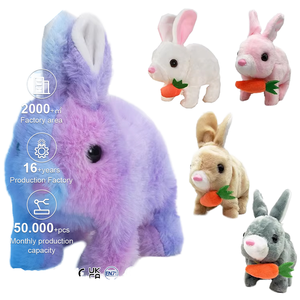 Conejo de Peluche Eléctrico, Juguete Interactivo con Sonido, Simulación de Caminata, Salto y Movimiento de Orejas, Conejito Arcoíris para Niños - Product Image 2